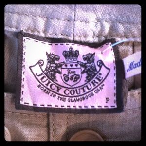 👑Juicy Couture💗Tan Linen Cargo Pants⭐️NWT💖